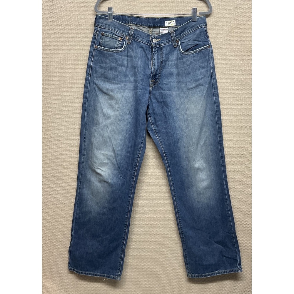 Vintage Lucky Brand Dungarees Bootcut Short Length Jeans Size 34 Zip Fly Y2K